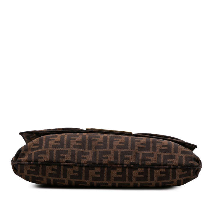 Large Zucca Canvas Mia Flap Shoulder Bag Brown - Gaby Paris