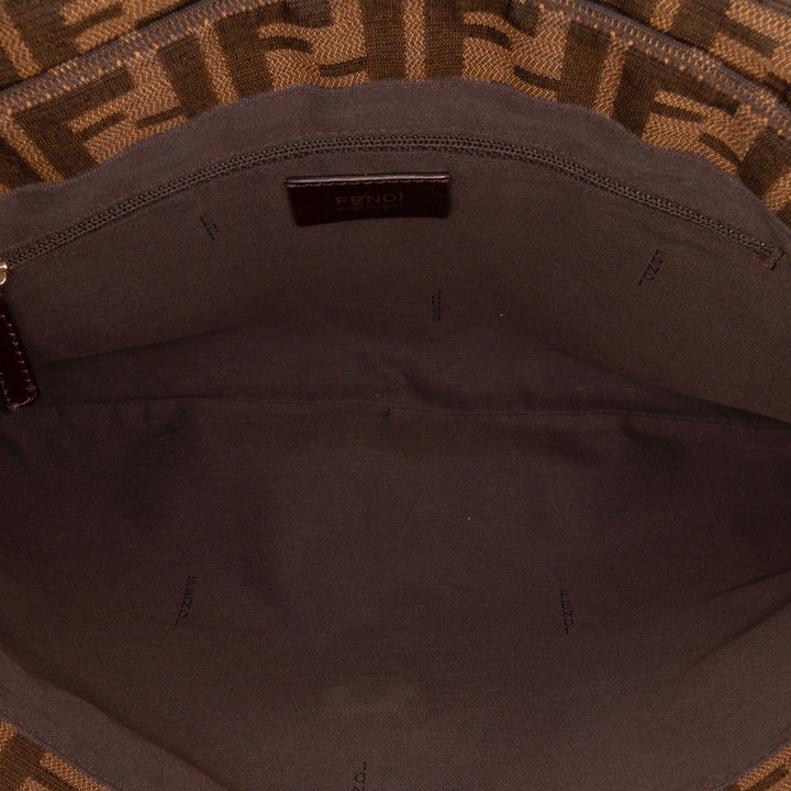 Large Zucca Canvas Mia Flap Shoulder Bag Brown - Gaby Paris