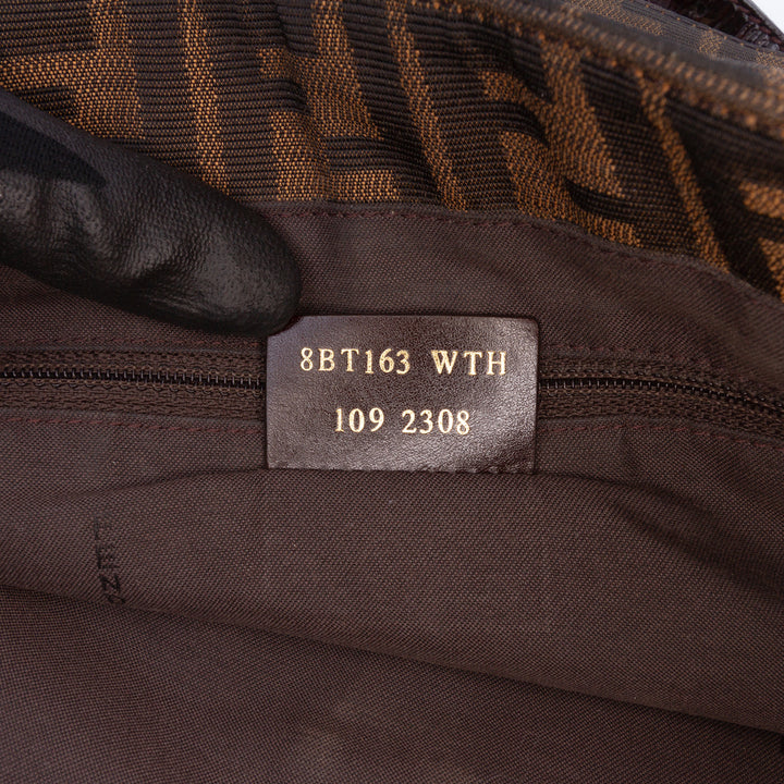 Large Zucca Canvas Mia Flap Shoulder Bag Brown - Gaby Paris