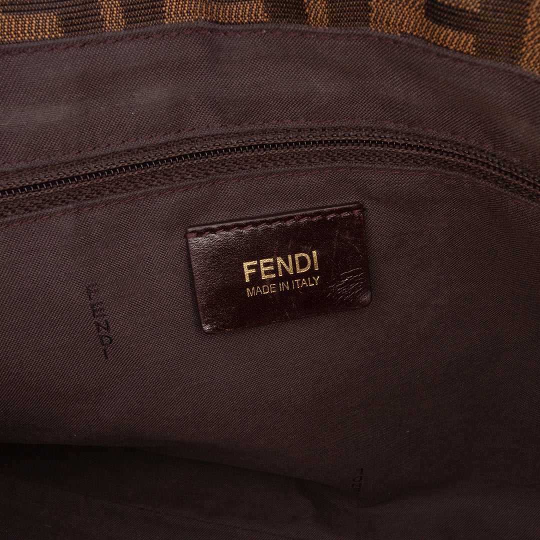 Large Zucca Canvas Mia Flap Shoulder Bag Brown - Gaby Paris
