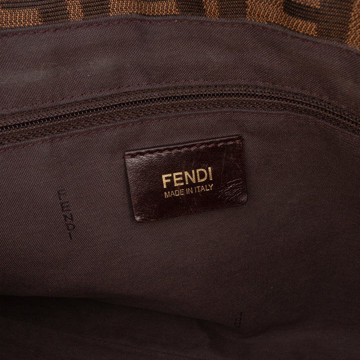 Large Zucca Canvas Mia Flap Shoulder Bag Brown - Gaby Paris