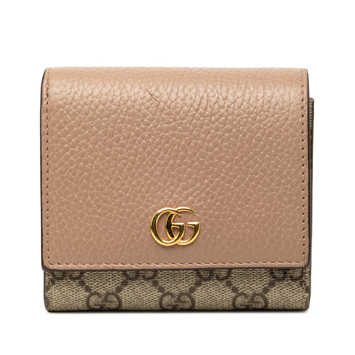 Gucci Bicolor GG Marmont Cuir de veau et GG Supreme Portefeuille