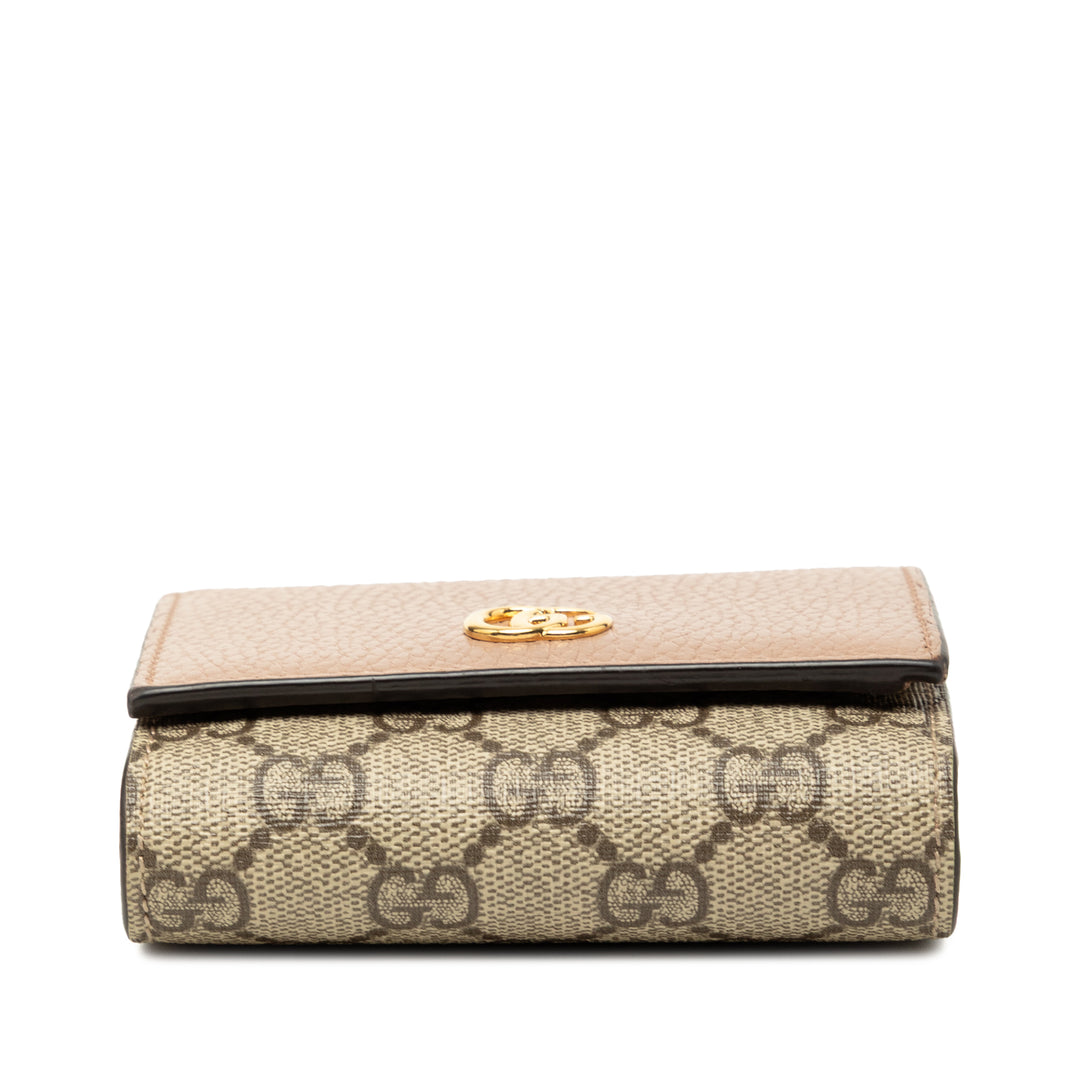 Gucci Bicolor GG Marmont Cuir de veau et GG Supreme Portefeuille