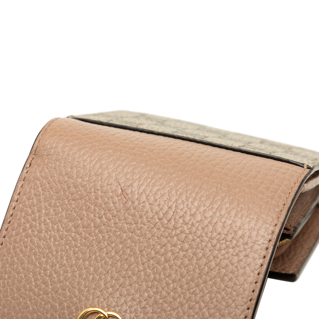 Gucci Bicolor GG Marmont Cuir de veau et GG Supreme Portefeuille