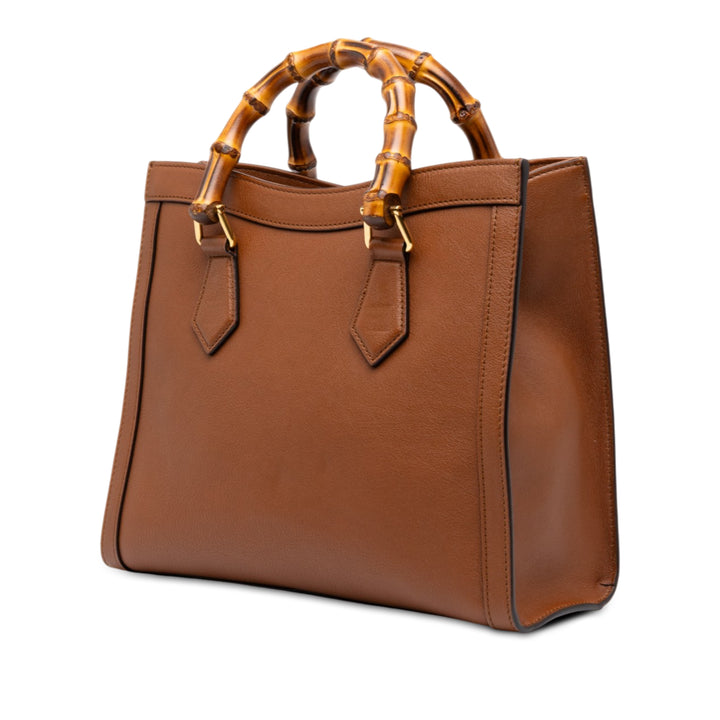 Gucci Bamboo Diana Sac Moyen Cuir de veau Marron – vue 2 – GABY PARIS
