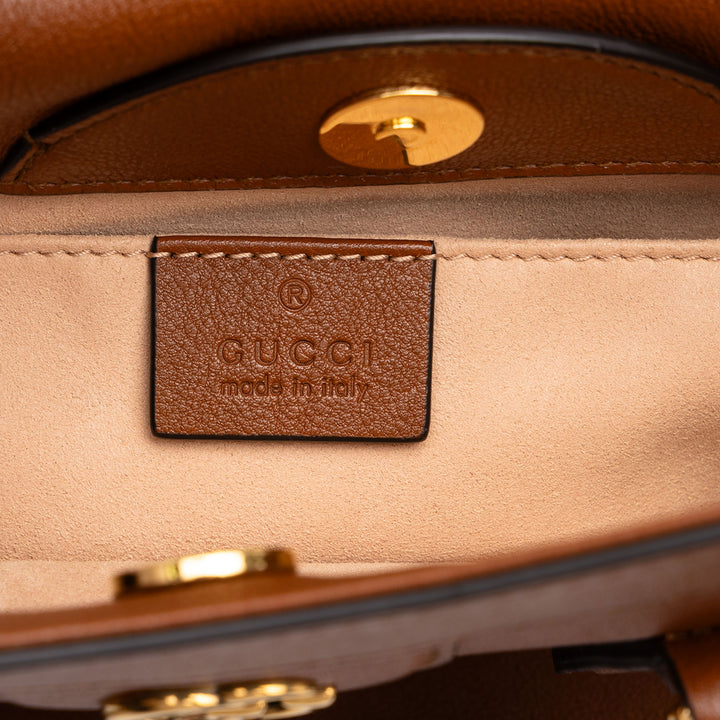 Gucci Bamboo Diana Sac Moyen Cuir de veau Marron – vue 5 – GABY PARIS