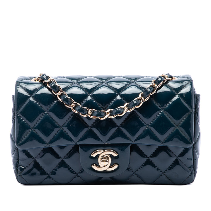Chanel Classic Rectangulaire Rabat simple Mini Bleu