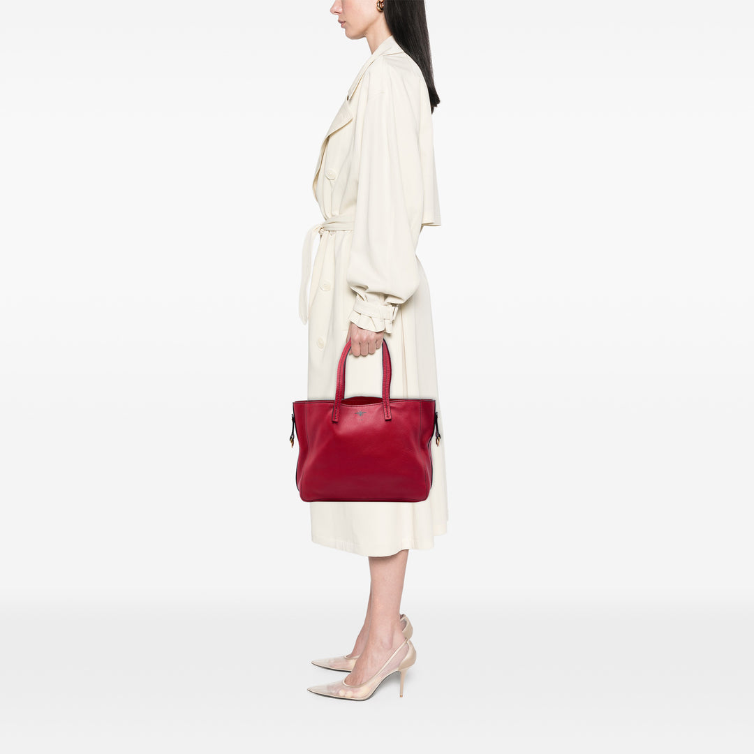 Dior grainé D Bee Cabas Moyen Cuir de veau grainé Rouge – vue 5 – GABY PARIS