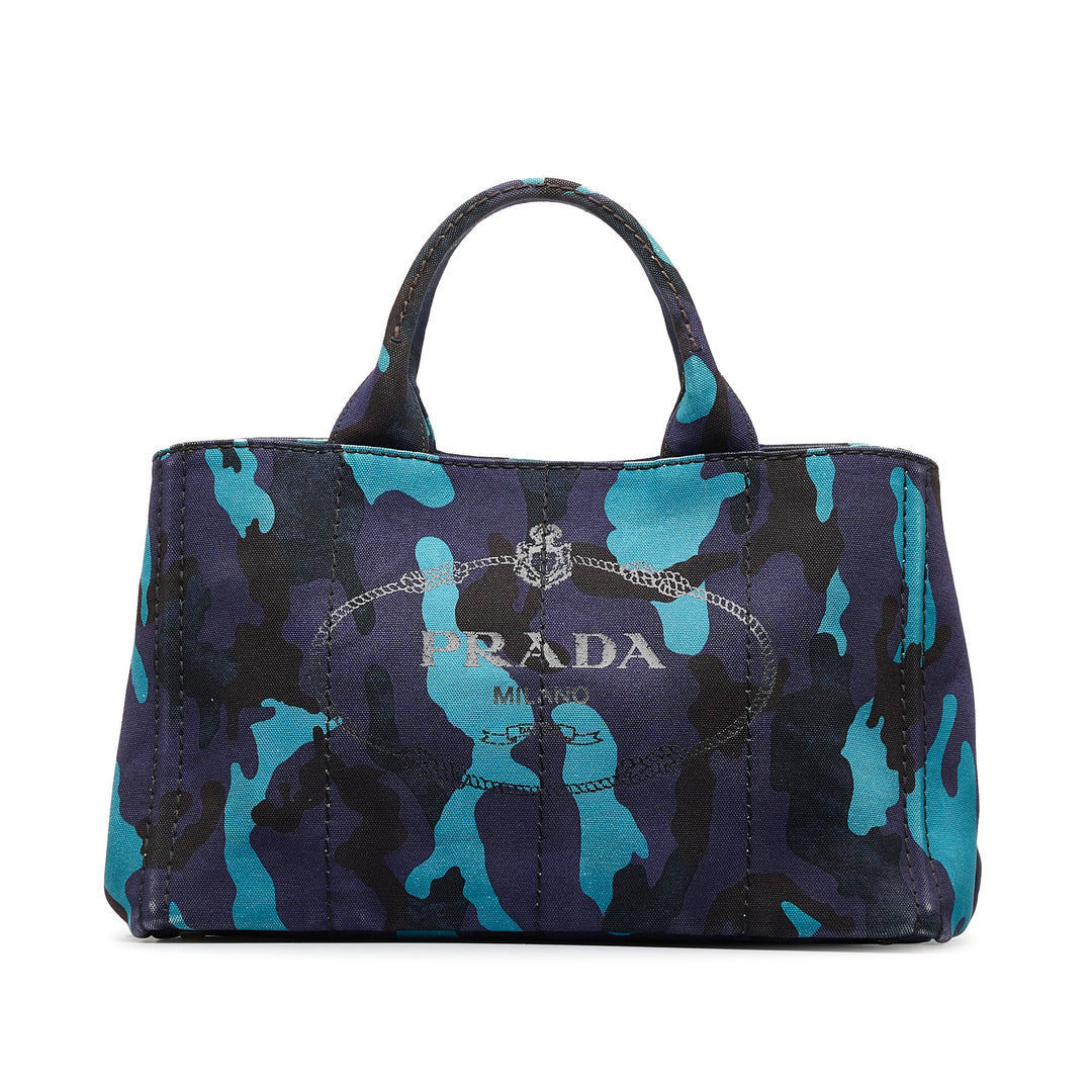 Medium Canapa Camouflage Tote Blue - Gaby Paris