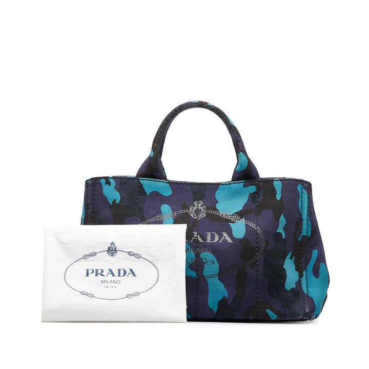 Medium Canapa Camouflage Tote Blue - Gaby Paris