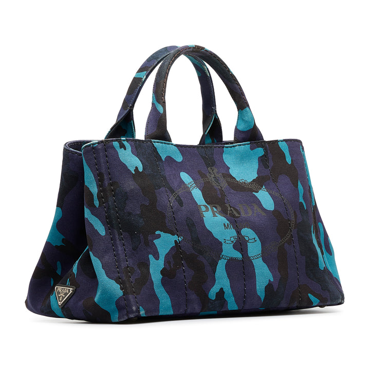 Medium Canapa Camouflage Tote Blue - Gaby Paris