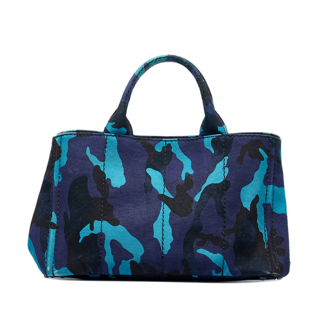 Medium Canapa Camouflage Tote Blue - Gaby Paris