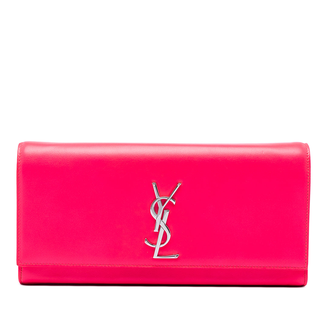 Saint Laurent Cassandre Pochette Cuir de veau lisse Rose – vue principale – GABY PARIS