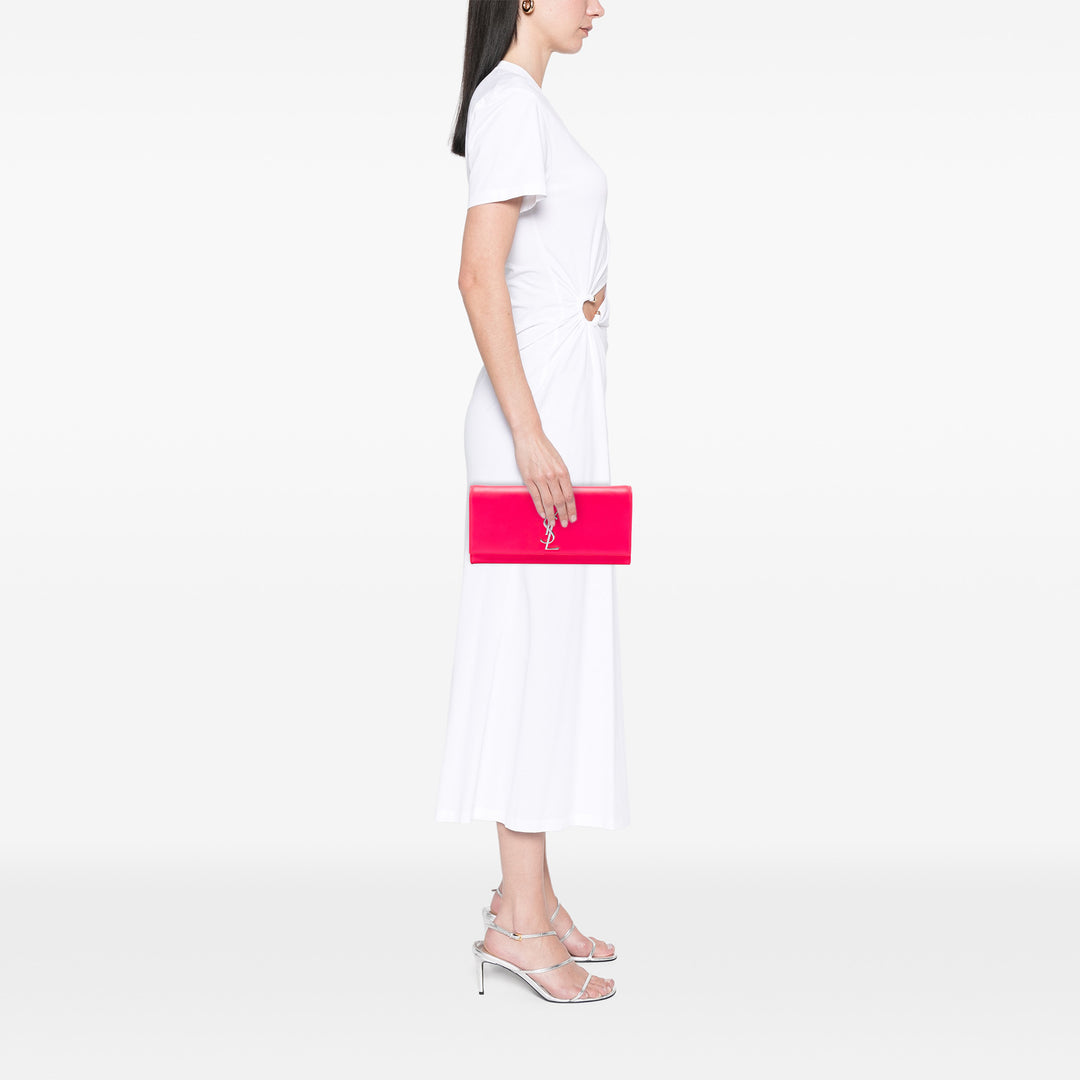 Saint Laurent Cassandre Pochette Cuir de veau lisse Rose – vue 7 – GABY PARIS