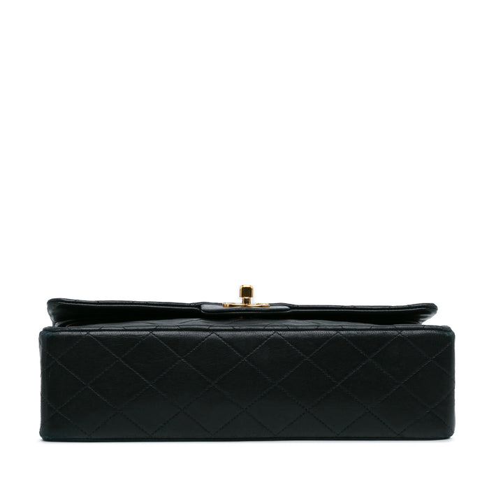 Medium Classic Lambskin Double Flap Black - Gaby Paris