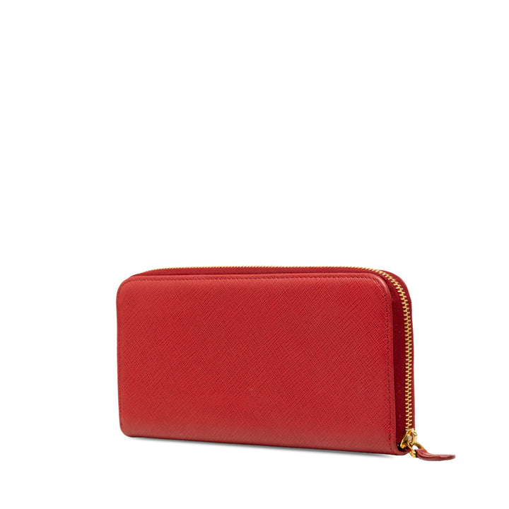Prada Portefeuille long zippé Saffiano Rouge – vue 2 – GABY PARIS