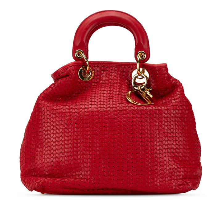 Medium Woven Soft Lady Dior Red - Gaby Paris