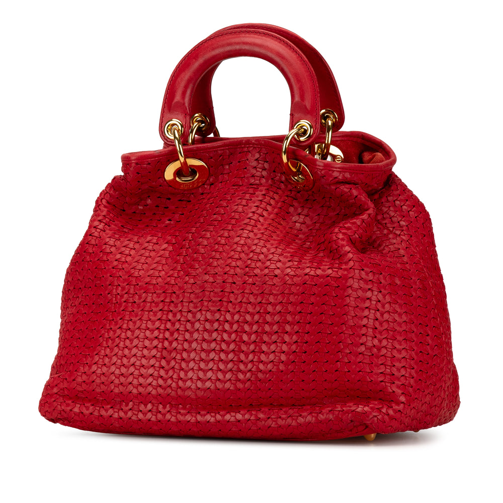 Medium Woven Soft Lady Dior Red - Gaby Paris