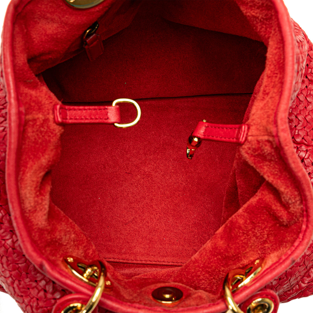 Medium Woven Soft Lady Dior Red - Gaby Paris