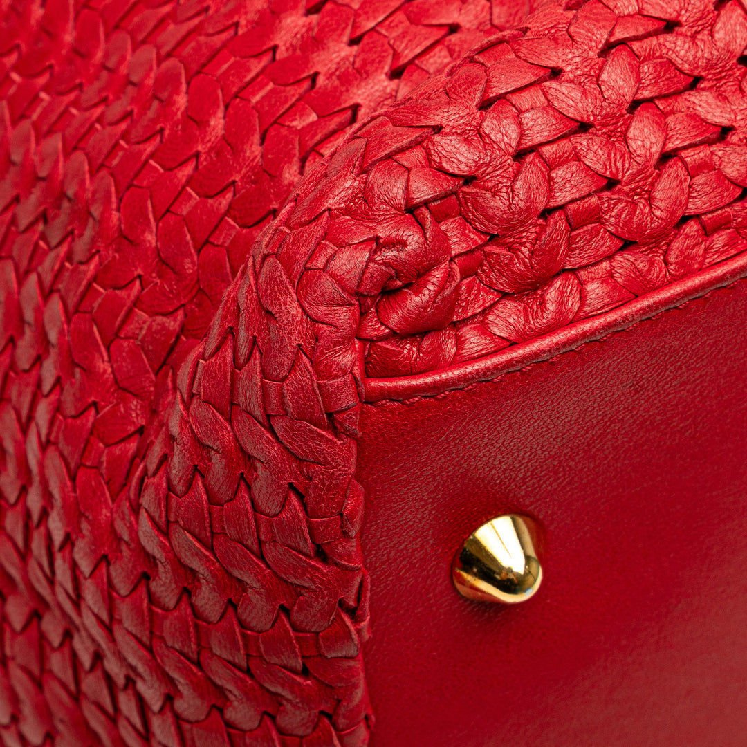 Medium Woven Soft Lady Dior Red - Gaby Paris