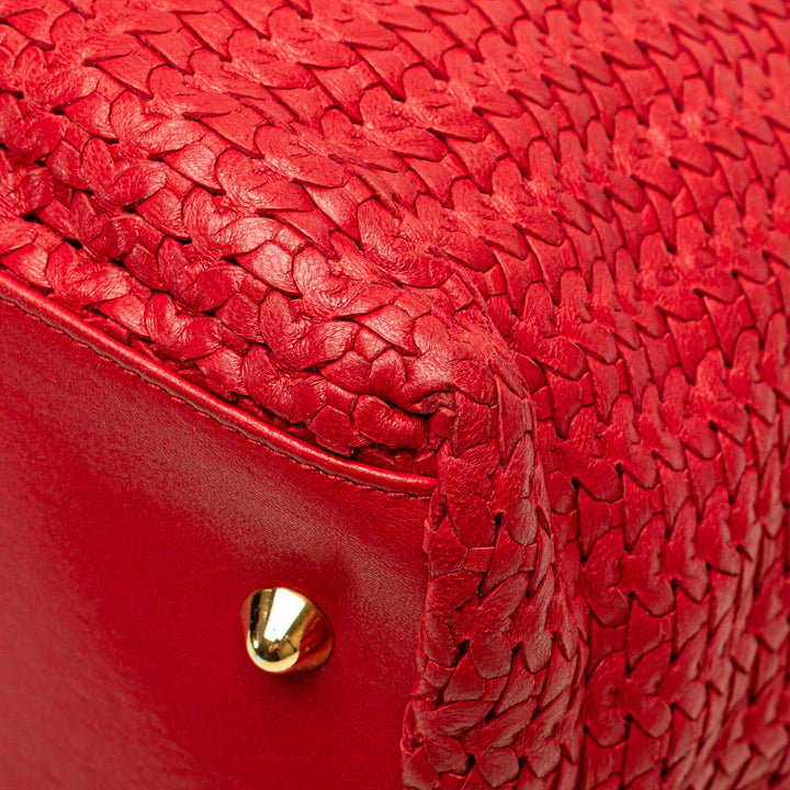 Medium Woven Soft Lady Dior Red - Gaby Paris