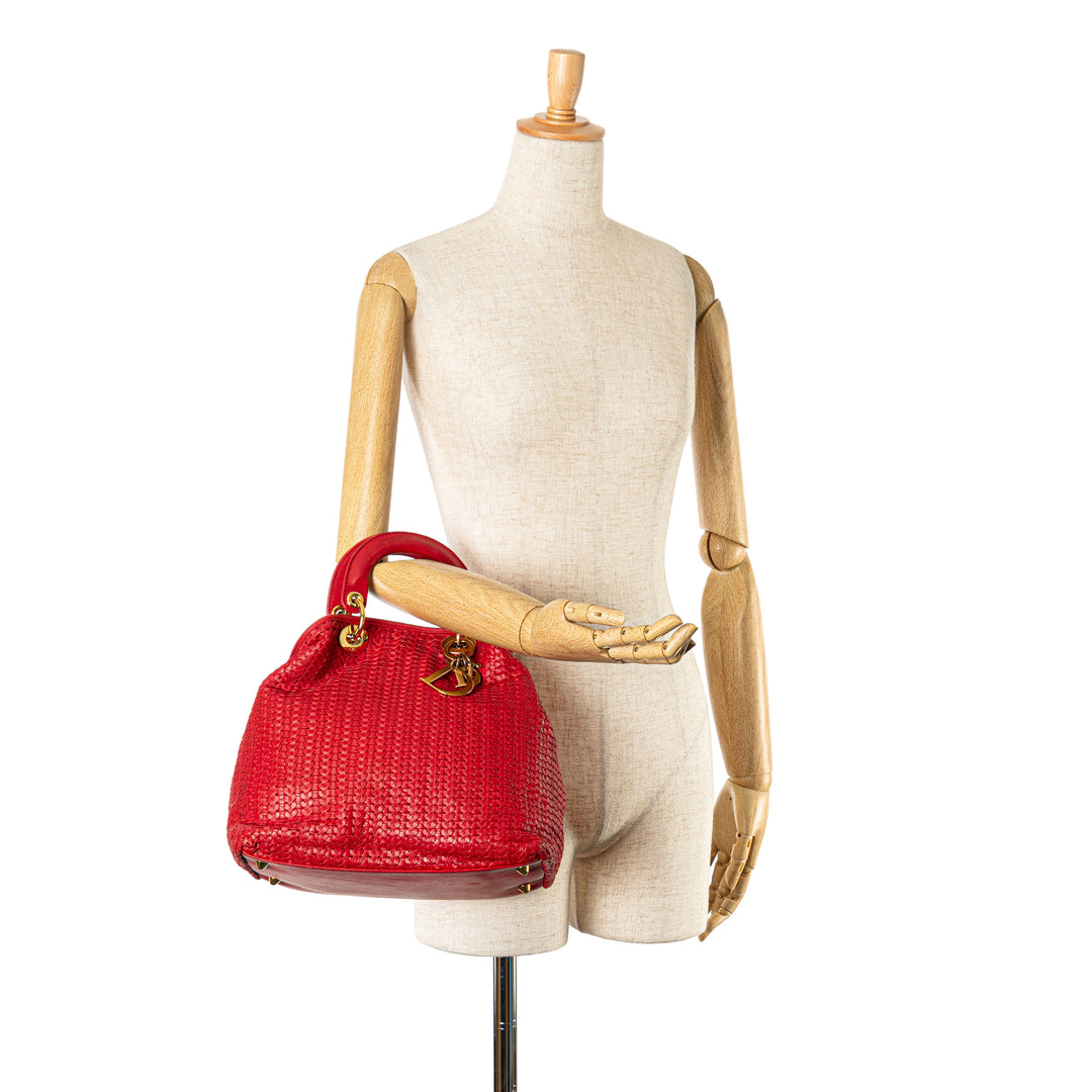 Medium Woven Soft Lady Dior Red - Gaby Paris