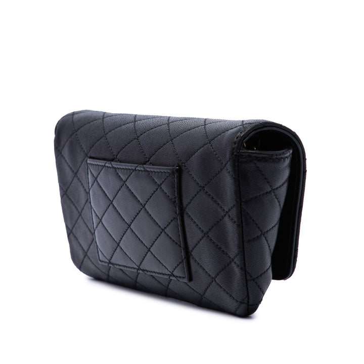 Saint Laurent Matelassé Cuir d’agneau Monogram Gaby Phone Holder Sac porté croisé