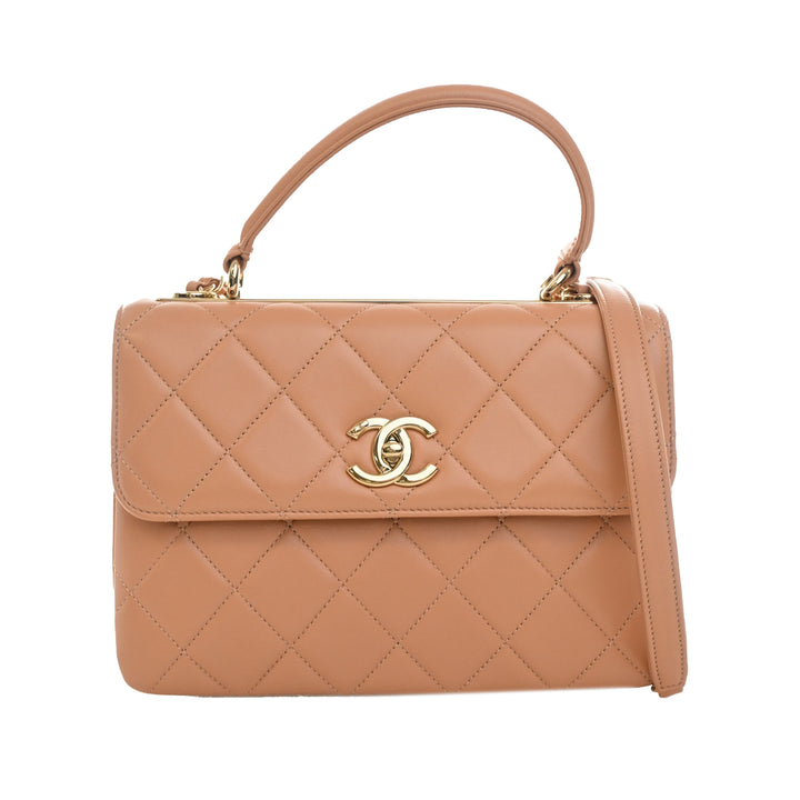 Matelassé Trendy CC à rabat Petit Cuir d'agneau Beige
