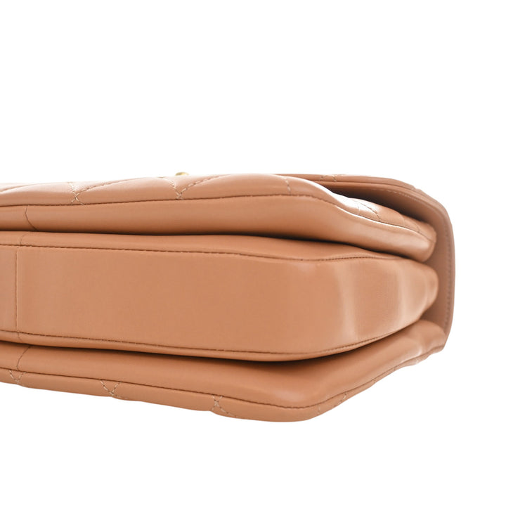 Matelassé Trendy CC à rabat Petit Cuir d'agneau Beige