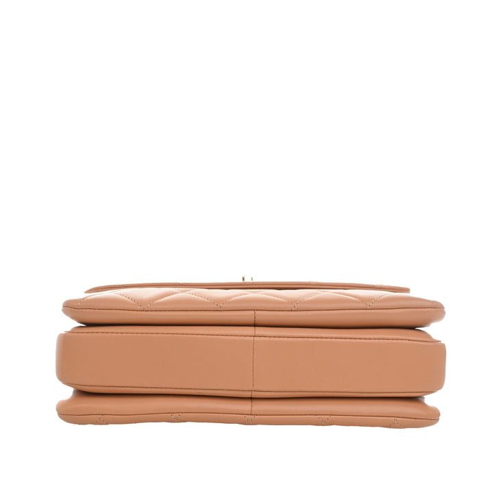 Matelassé Trendy CC à rabat Petit Cuir d'agneau Beige