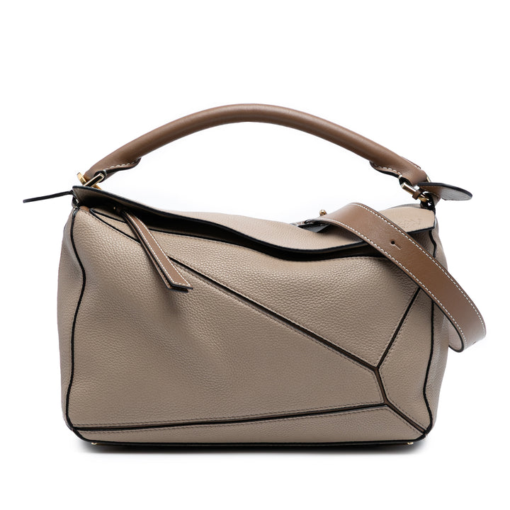 LOEWE Medium Cuir de veau Puzzle Sac cartable Marron