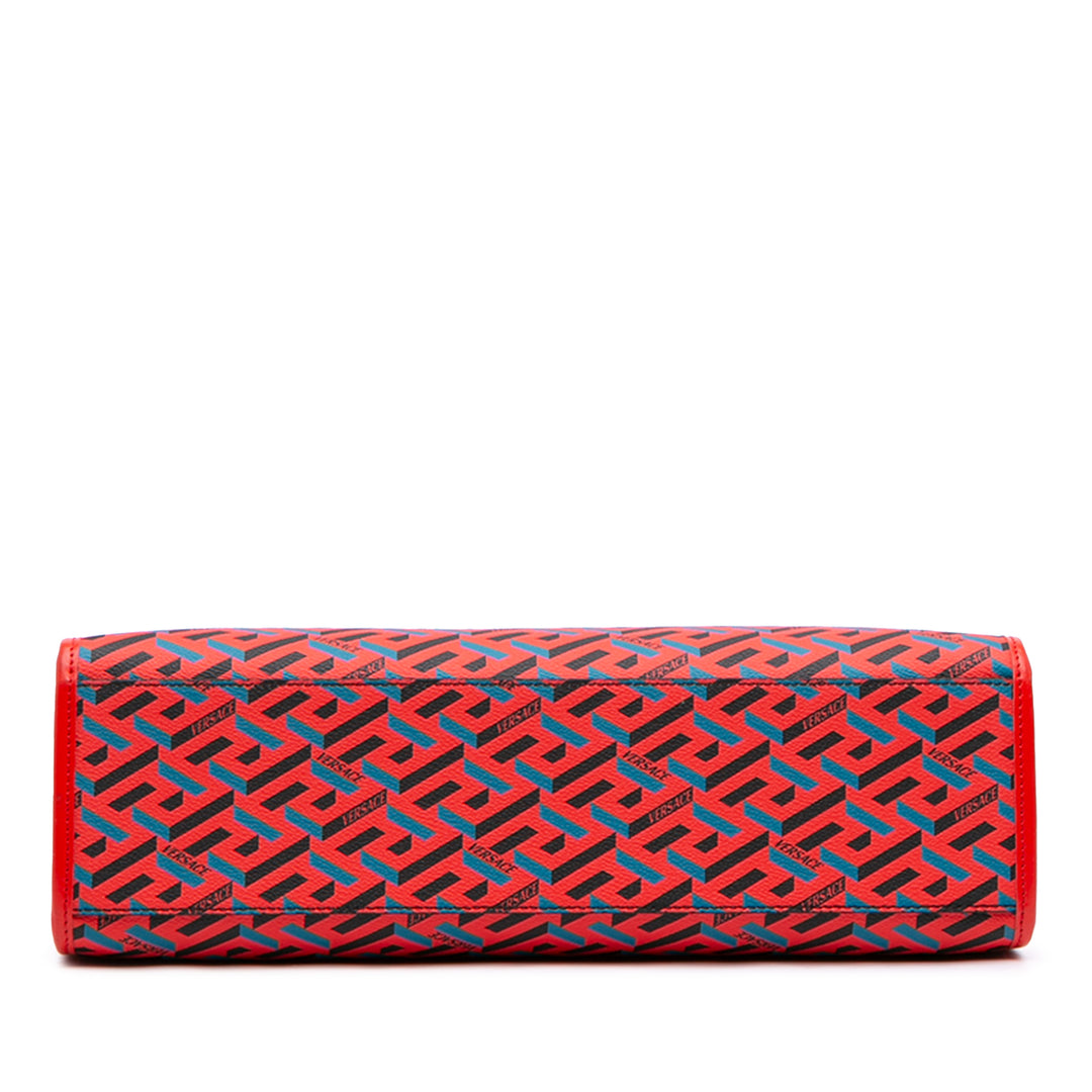 Versace Multicolor La Greca Cabas Toile enduite