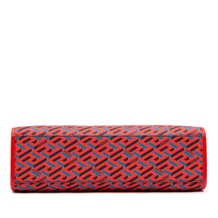 Versace Multicolor La Greca Cabas Toile enduite
