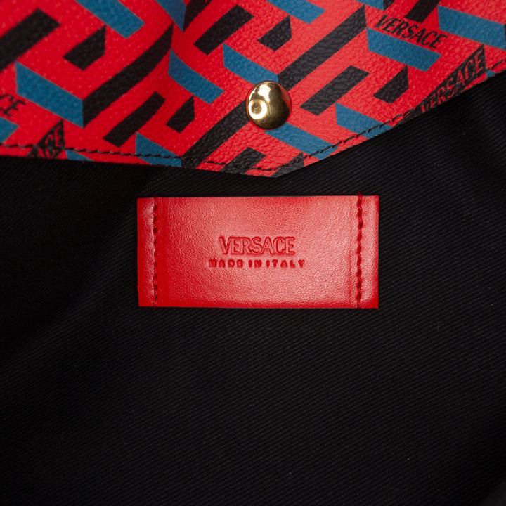 Versace Multicolor La Greca Cabas Toile enduite