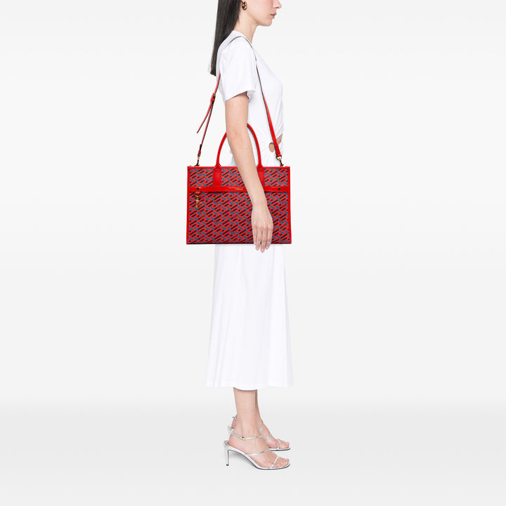 Versace Multicolor La Greca Cabas Toile enduite