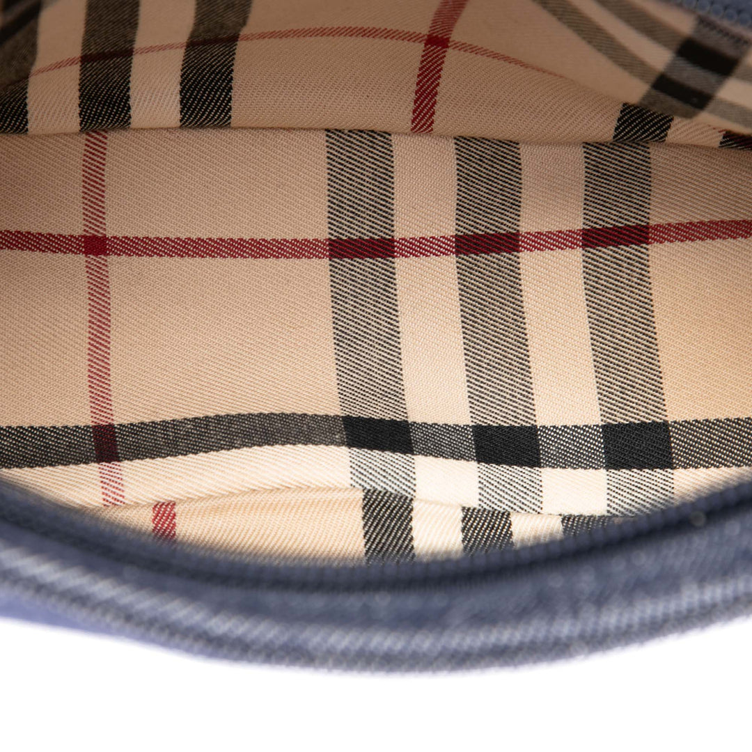 Burberry Sac porté épaule House Check à finitions Jean Bleu – vue 4 – GABY PARIS
