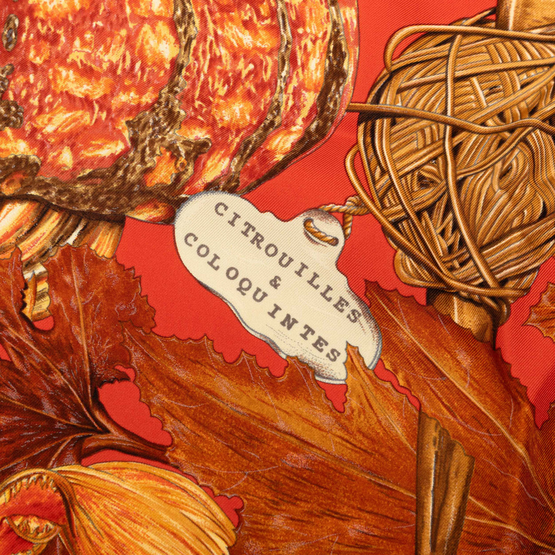Hermès Citrouilles et Coloquintes Soie Foulard 90