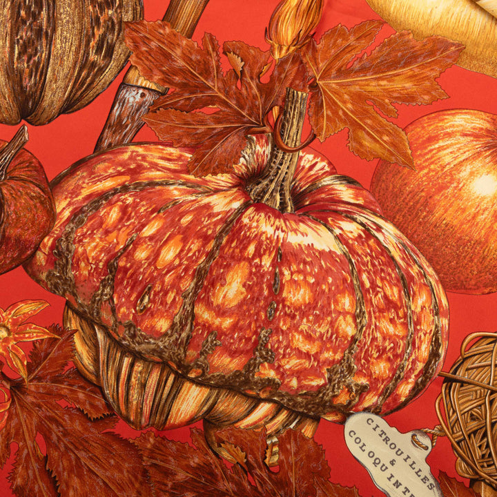 Hermès Citrouilles et Coloquintes Soie Foulard 90