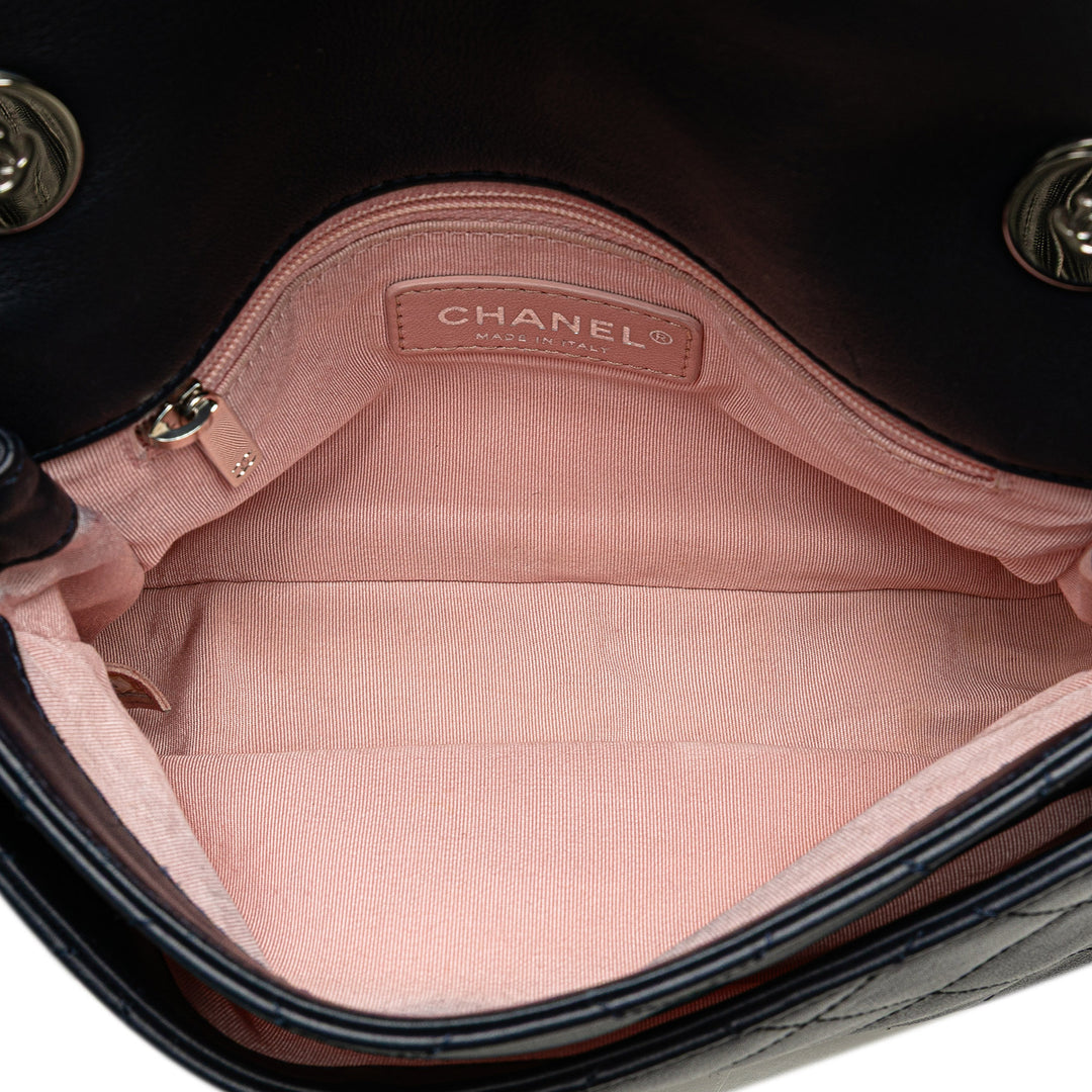 Chanel Matelassé Cuir d’agneau et Tweed Elegant Trim à rabat