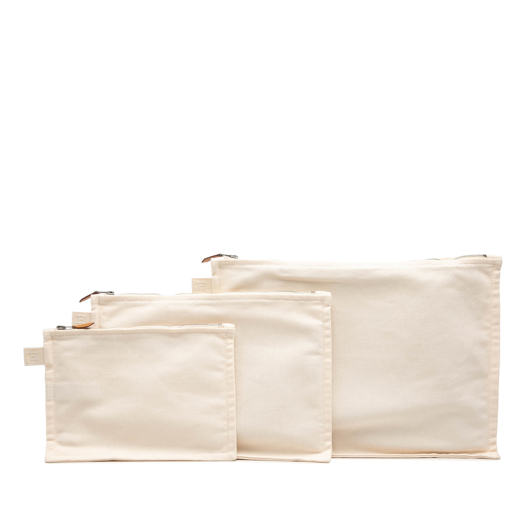 Hermès Bora Bora Pochette 3 Piece Set Toile