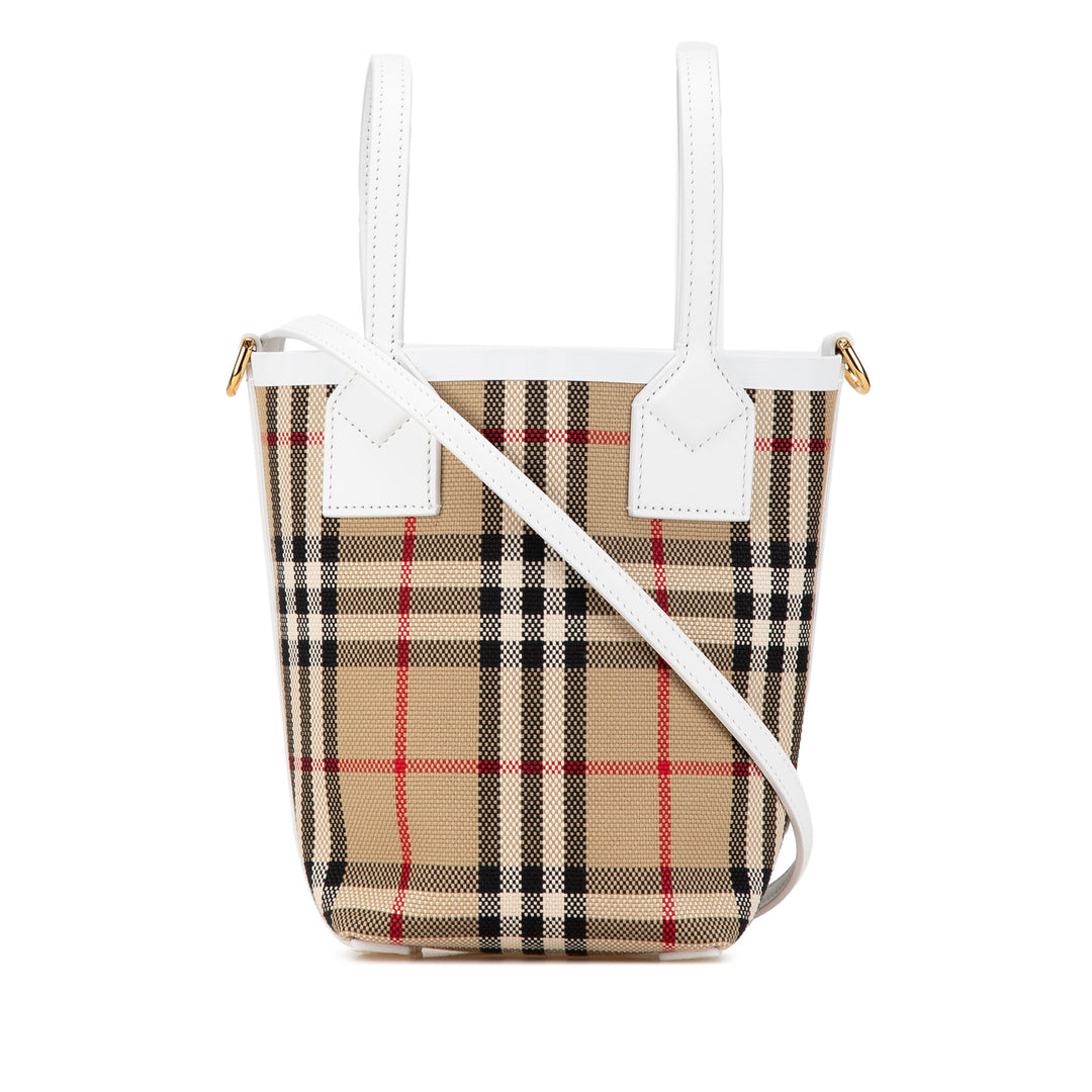 Burberry Mini House Check Canvas London Tote Brown - GABY PARIS