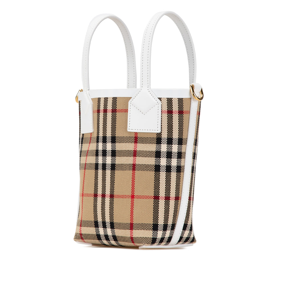 Burberry Mini House Check Canvas London Tote Brown - GABY PARIS