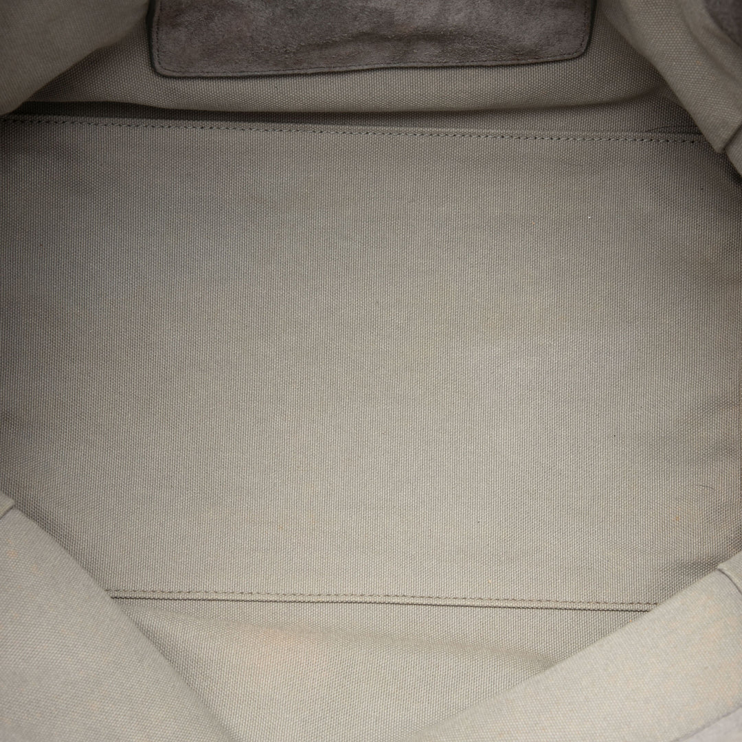 Prada Sac à main Scamosciato et Canapa Twin Poche Double Poignée Gris – vue 4 – GABY PARIS