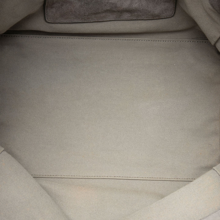 Prada Sac à main Scamosciato et Canapa Twin Poche Double Poignée Gris – vue 4 – GABY PARIS