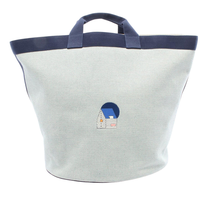 Hermès Toile Basket Cabas Bleu