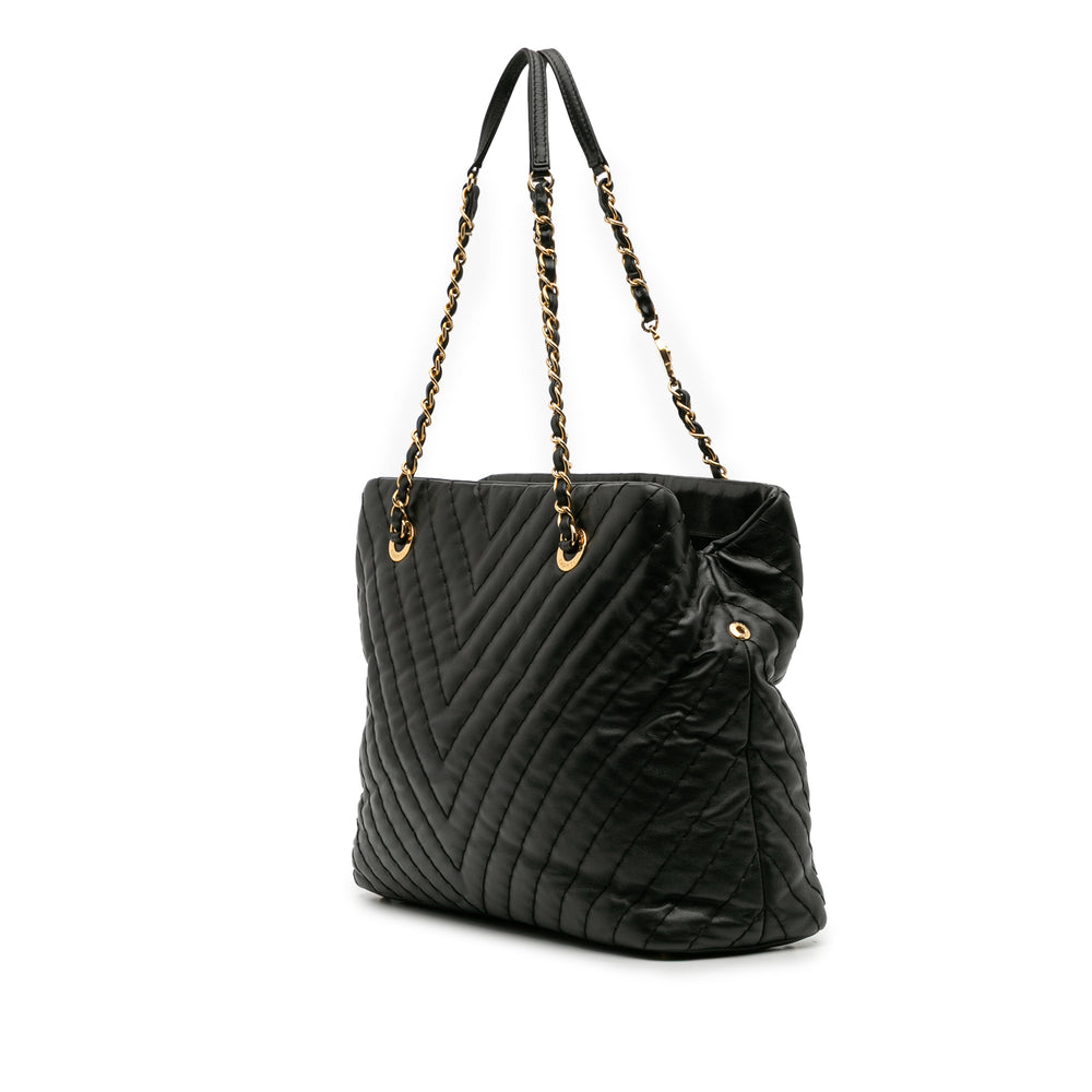 Chanel Large Chevron Cuir de veau Surpique Cabas Noir – GABY PARIS Authentique
