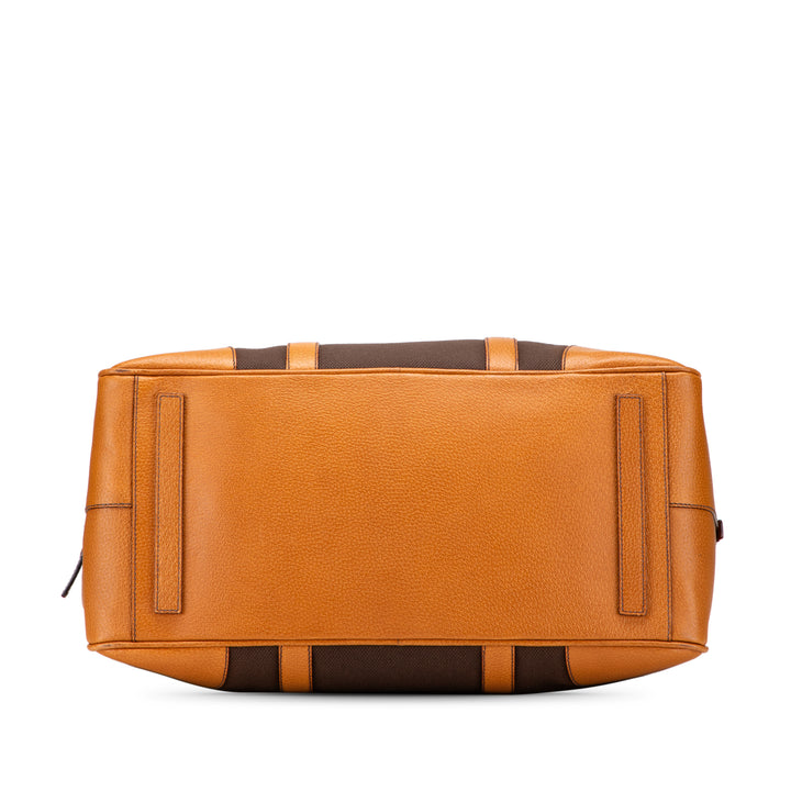 Cinghiale Trimmed Canvas Canapa Travel Bag Brown - Gaby Paris