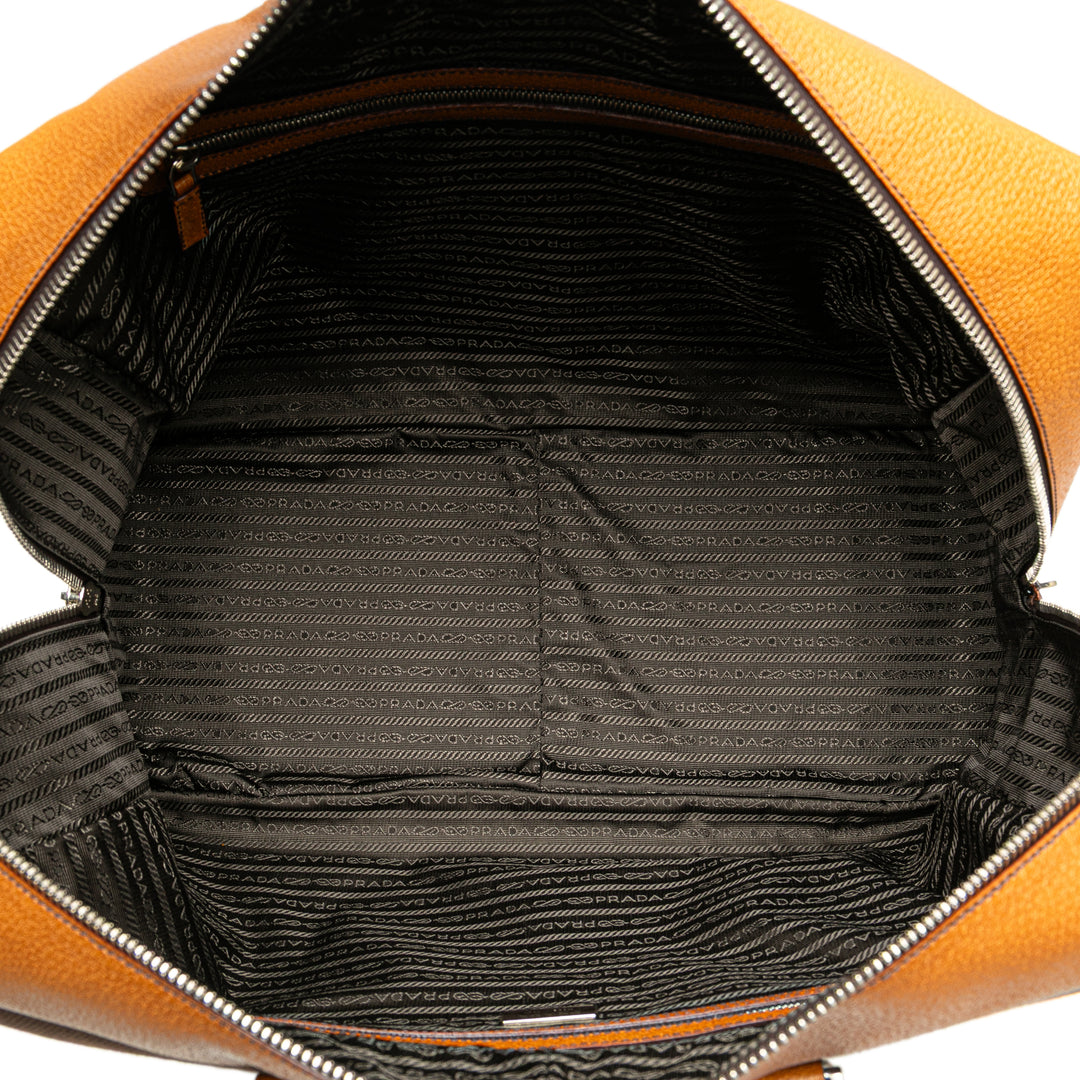 Cinghiale Trimmed Canvas Canapa Travel Bag Brown - Gaby Paris