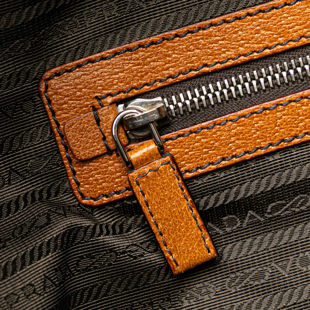Cinghiale Trimmed Canvas Canapa Travel Bag Brown - Gaby Paris