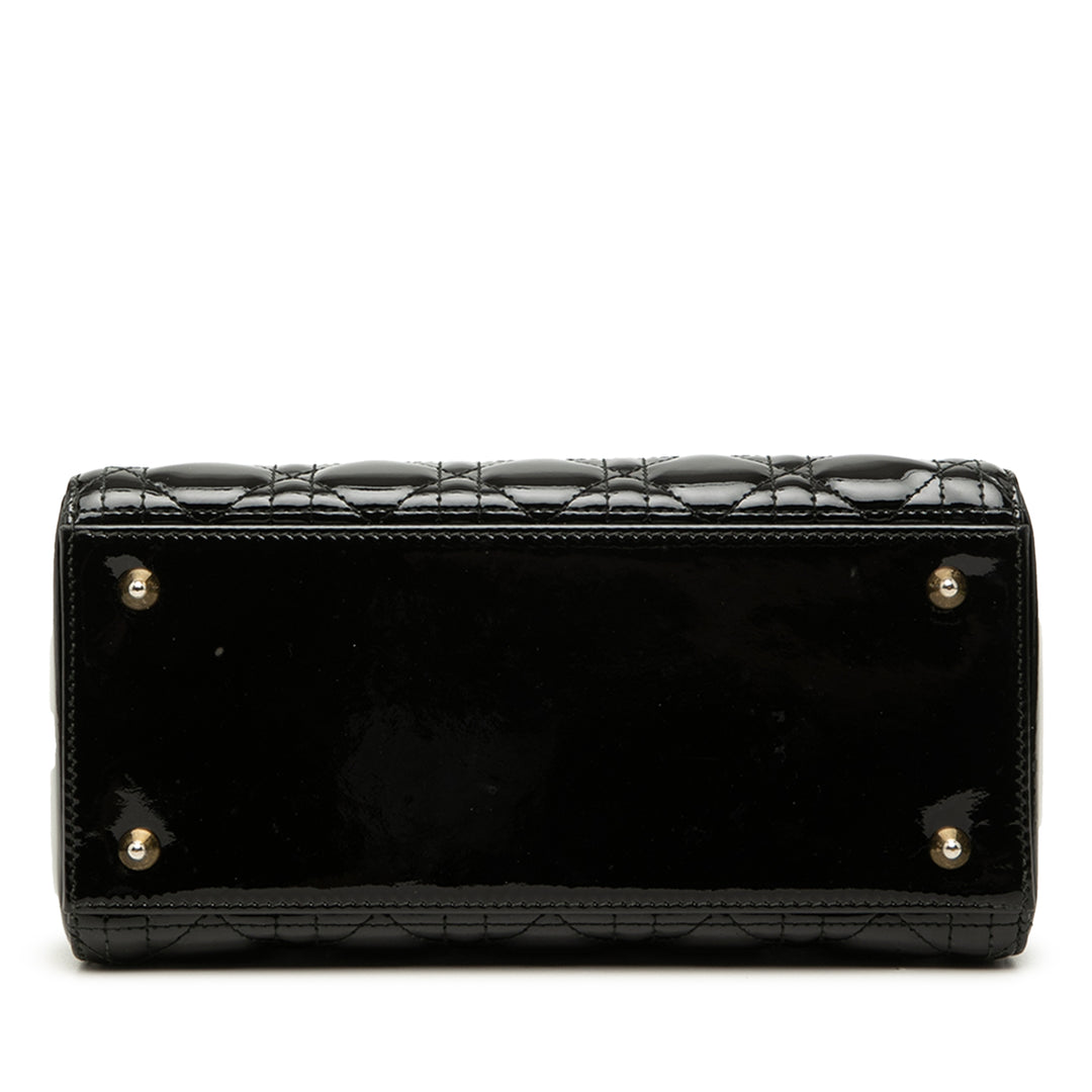 Dior Medium Cuir verni Cannage Lady Dior